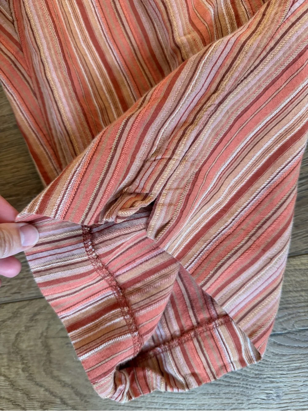 Vintage Alfred Dunner  Striped Pull-On Long Shorts Linen Blend / 14